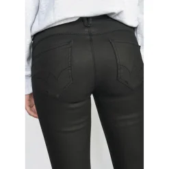 Jeans push-up slim taille haute PULP, 7/8ème noir en coton Wren