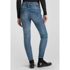 Jeans push-up slim taille haute PULP, 7/8ème bleu en coton Meg