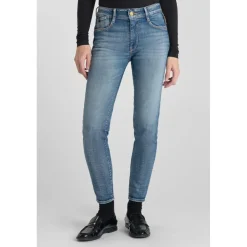 Jeans push-up slim taille haute PULP, 7/8ème bleu en coton Meg