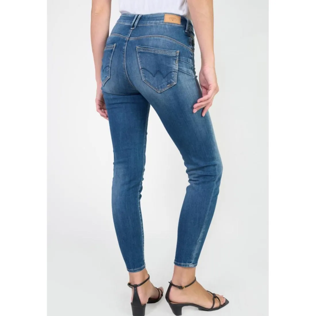 Jeans push-up slim taille haute PULP, 7/8ème bleu Tess