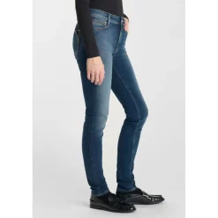 Jeans push-up slim taille haute PULP, longueur 34 bleu Noémie en coton Yara