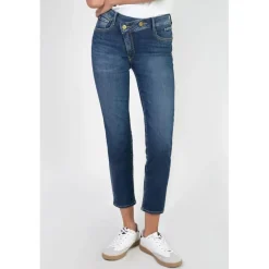 Jeans push-up slim taille haute PULP, 7/8ème bleu en coton Sloan