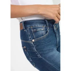Jeans push-up slim taille haute PULP, 7/8ème bleu en coton Sloan