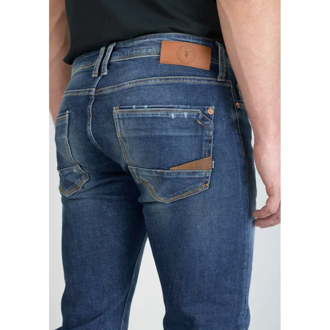 Jeans regular, droit 700/17, longueur 34 bleu en coton