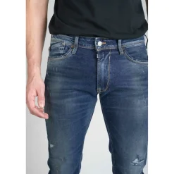 Jeans regular, droit 700/17, longueur 34 bleu en coton