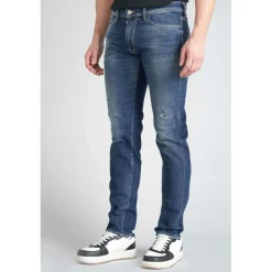 Jeans regular, droit 700/17, longueur 34 bleu en coton