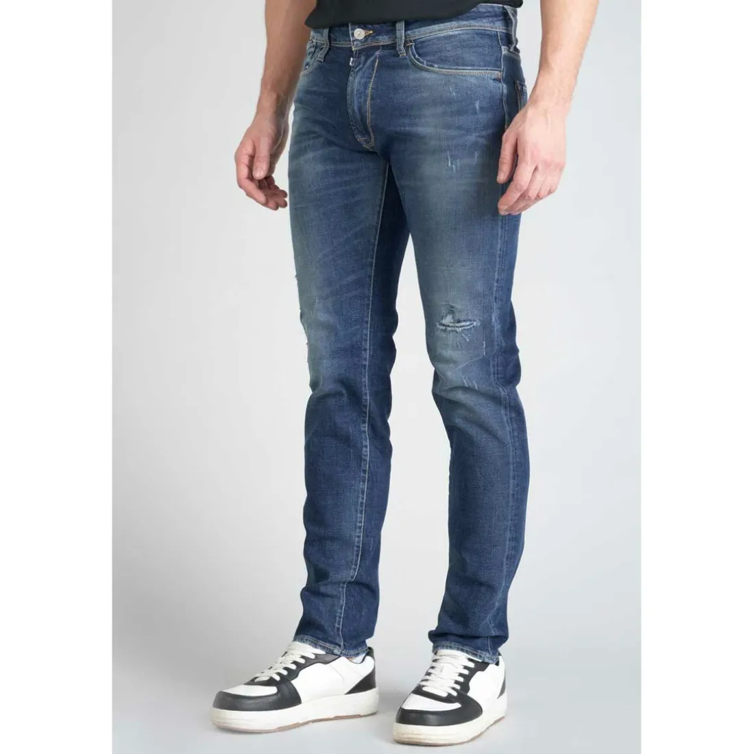 Jeans regular, droit 700/17, longueur 34 bleu en coton