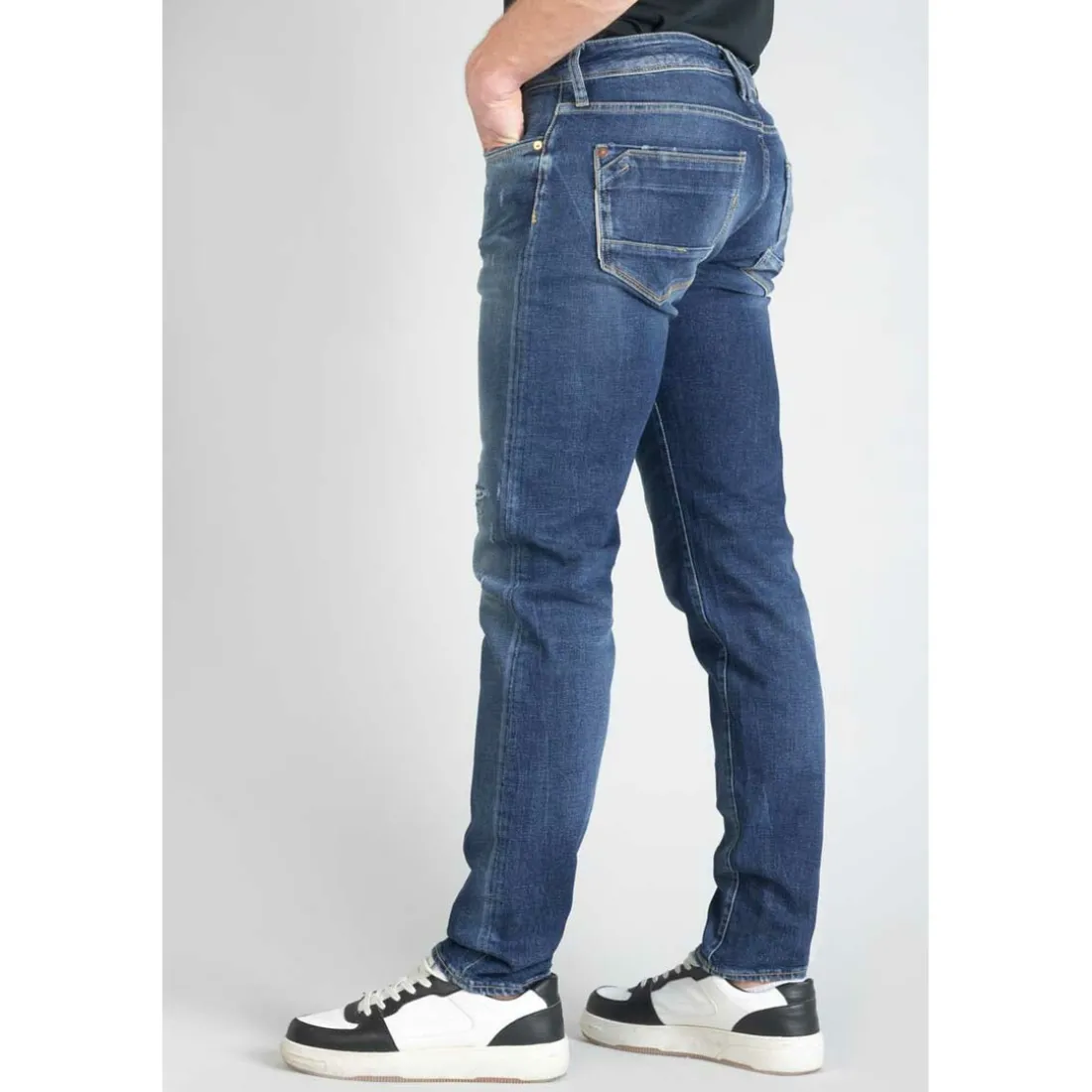 Jeans regular, droit 700/17, longueur 34 bleu en coton