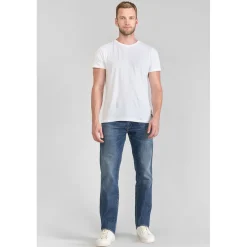 Jeans regular, droit 800/12, longueur 34 bleu en coton Blaine