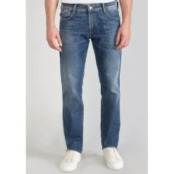 Jeans regular, droit 800/12, longueur 34 bleu en coton Blaine