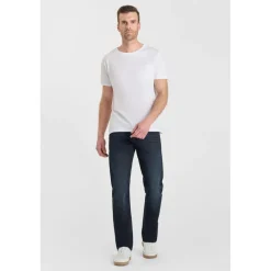 Jeans regular, droit 800/12, longueur 34 bleu en coton Xan