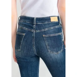 Jeans regular, droit 400/17, 7/8ème bleu en coton