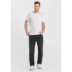 Jeans regular, droit loose, longueur 34 noir en coton Glen