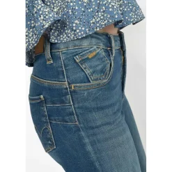 Jeans regular, droit pulp slim taille haute, longueur 34 bleu Zoe