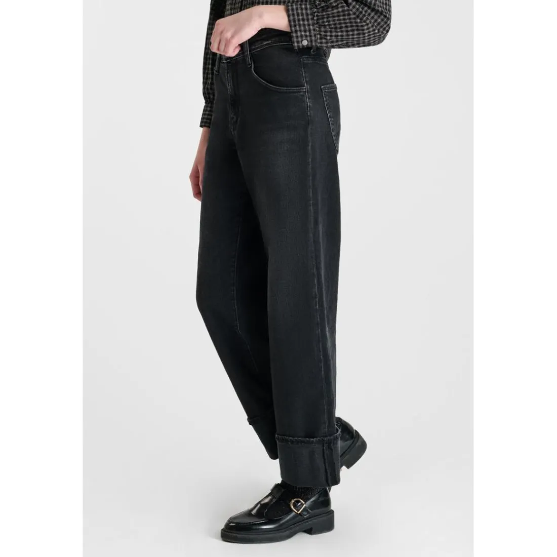 Jeans regular, droit REVERS, longueur 34 noir Ines