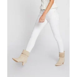 Jeans skinny taille basse blanc cassé