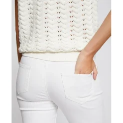 Jeans skinny taille basse blanc cassé