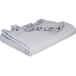 Jeté de lit en coton 160x220 - gris clair