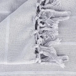 Jeté de lit en coton 160x220 - gris clair