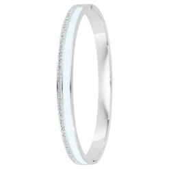 Jonc Femme So Charm - B4338-ARGENT-BLANC - Bracelet Email Argenté