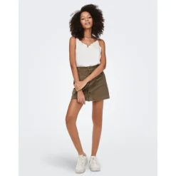 Jupe courte - Marron en coton