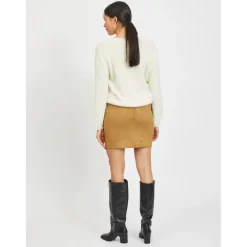Jupe courte effet velours marron Zoe
