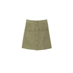 Jupe courte en twill de coton JORY kaki