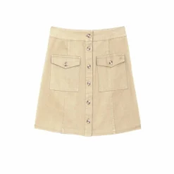 Jupe courte en twill de coton JORY beige