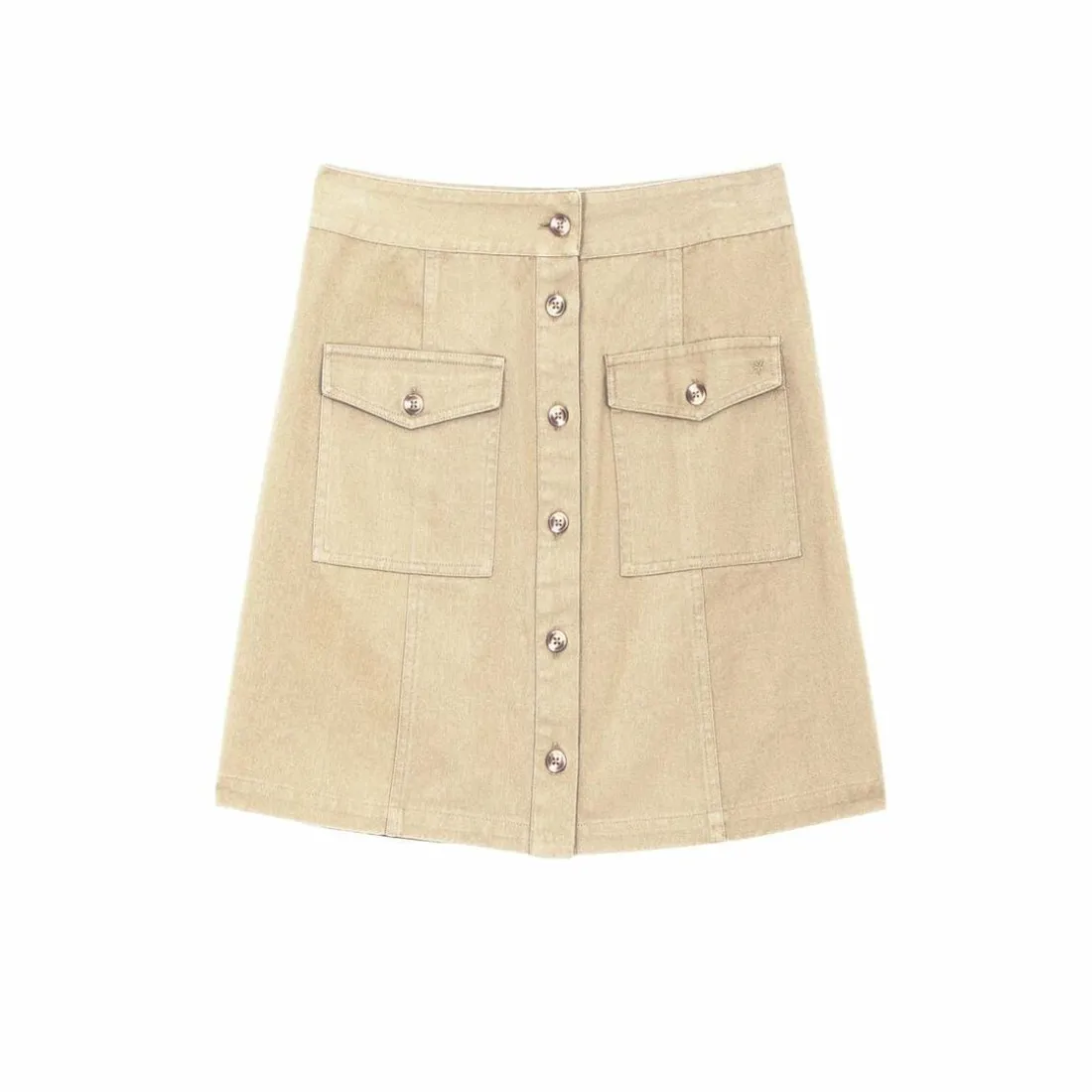 Jupe courte en twill de coton JORY beige