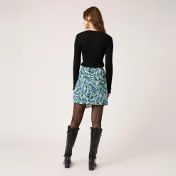 Jupe courte imprimée bleu