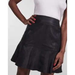 Jupe courte noir en cuir Gaia