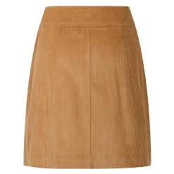 Jupe courte unie velours marron en coton
