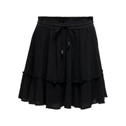 Jupe courte Volants Longueur mini noir en viscose
