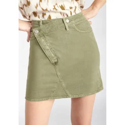 Jupe droite en jeans ALOFI vert