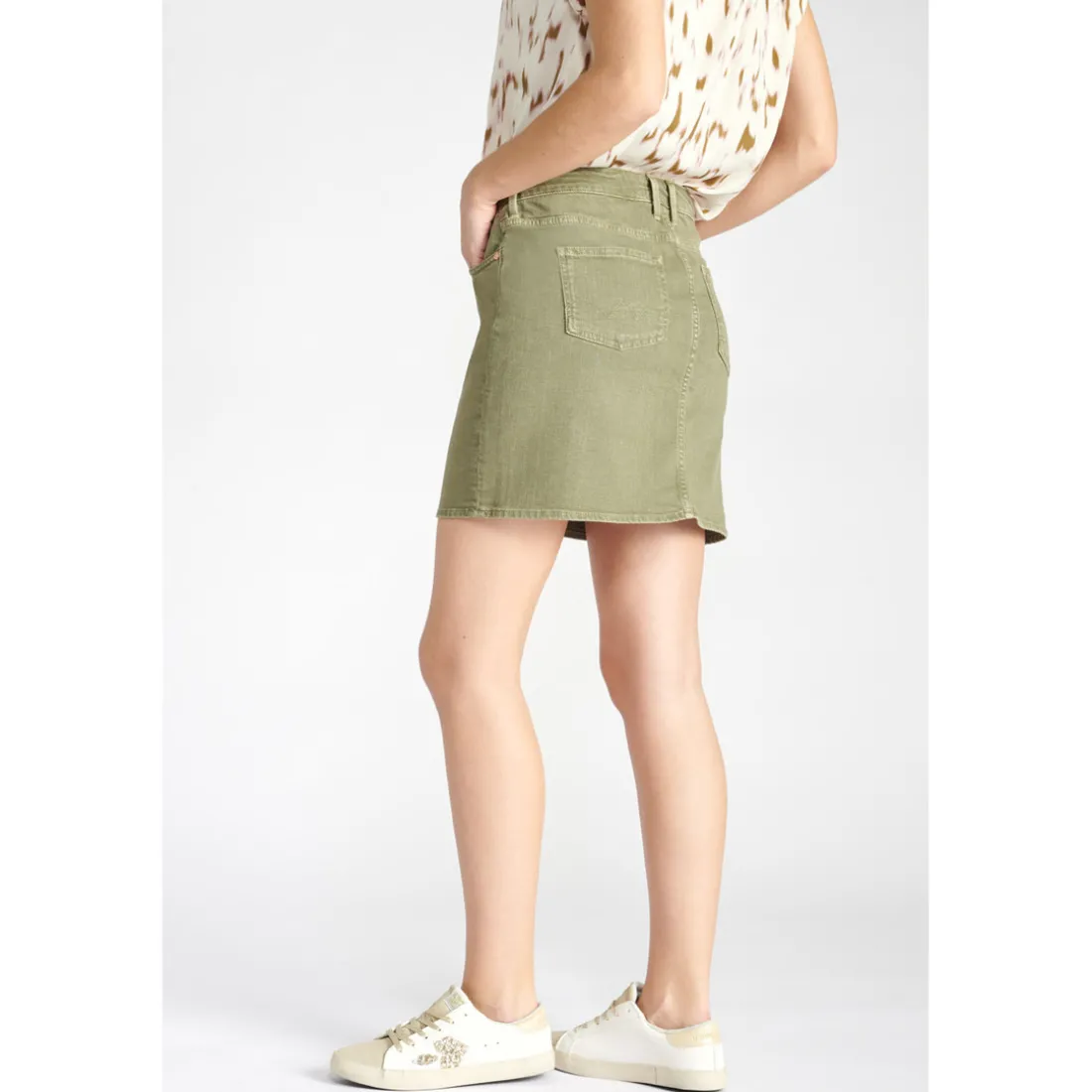 Jupe droite en jeans ALOFI vert