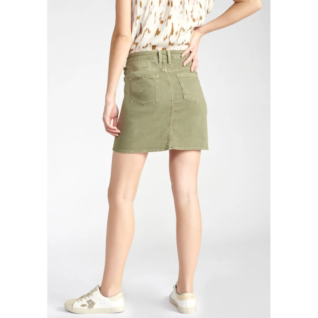 Jupe droite en jeans ALOFI vert