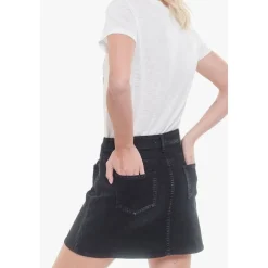 Jupe droite en jeans BELUGA noir