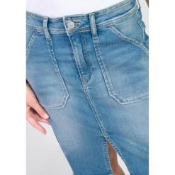Jupe droite en jeans LEDISI bleu Lia