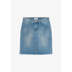 Jupe droite en jeans LEDISI bleu Lia