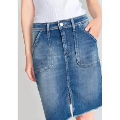 Jupe droite en jeans LEDISI bleu Ora