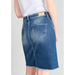 Jupe droite en jeans LEDISI bleu Ora