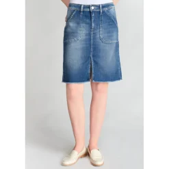 Jupe droite en jeans LEDISI bleu Ora