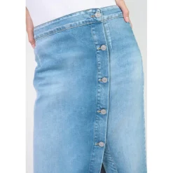 Jupe droite en jeans RAPHI bleu Hana