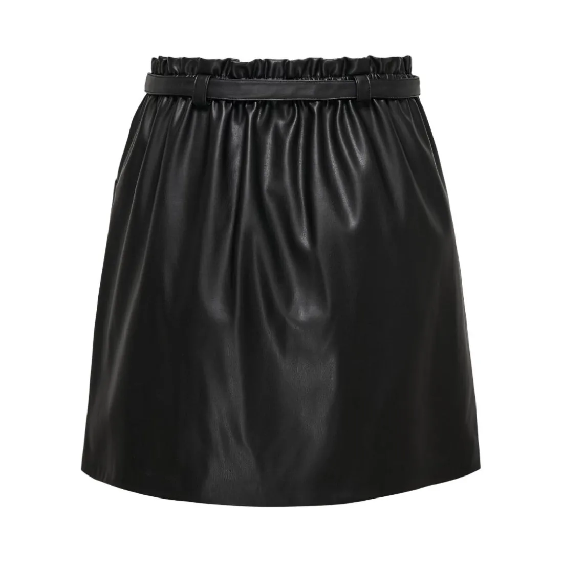 Jupe en simili-cuir noir Vera