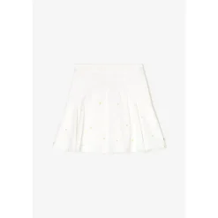 Jupe fille, evasée, patineuse SHELAGI blanc en coton