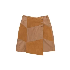 Jupe FLAVY camel en cuir