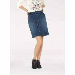 Jupe jean brodée femme Tom Tailor - Multicolore
