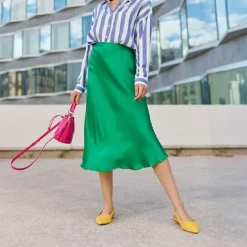Jupe JILL vert en viscose