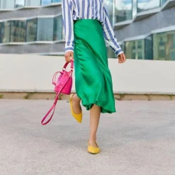 Jupe JILL vert en viscose