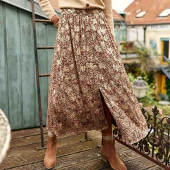 Jupe JOAN beige en viscose